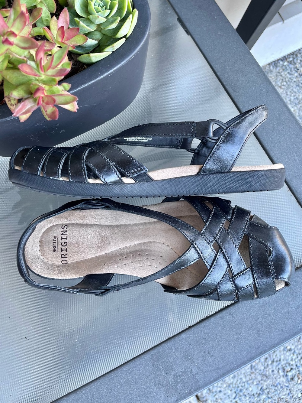 Great Condition Earth Origins Black Sandals